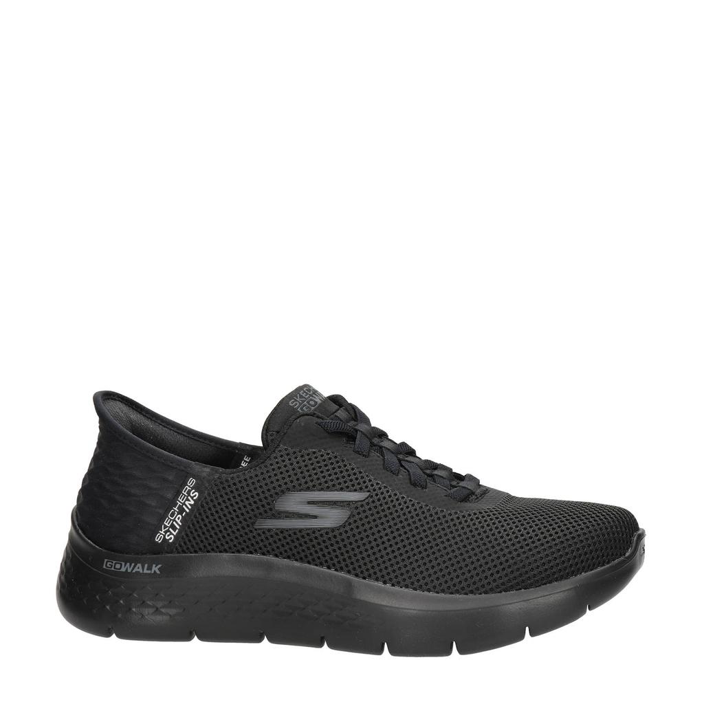 Zwarte heren Skechers sneakers van nylon met elastische veters
