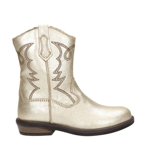 Nelson Kids leren cowboylaarzen goud metallic afbeelding