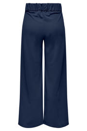 thumbnail: Donkerblauwe dames JDY high waist wide leg broek van jersey met effen