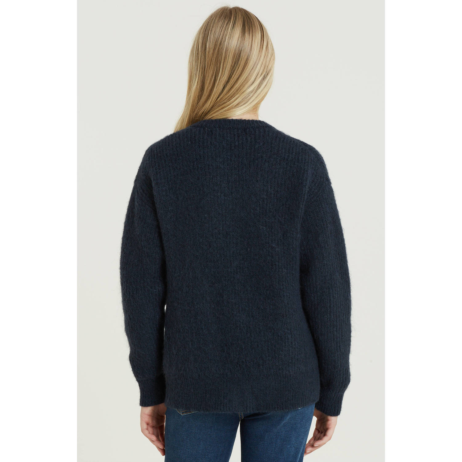 anytime gebreid vest navy
