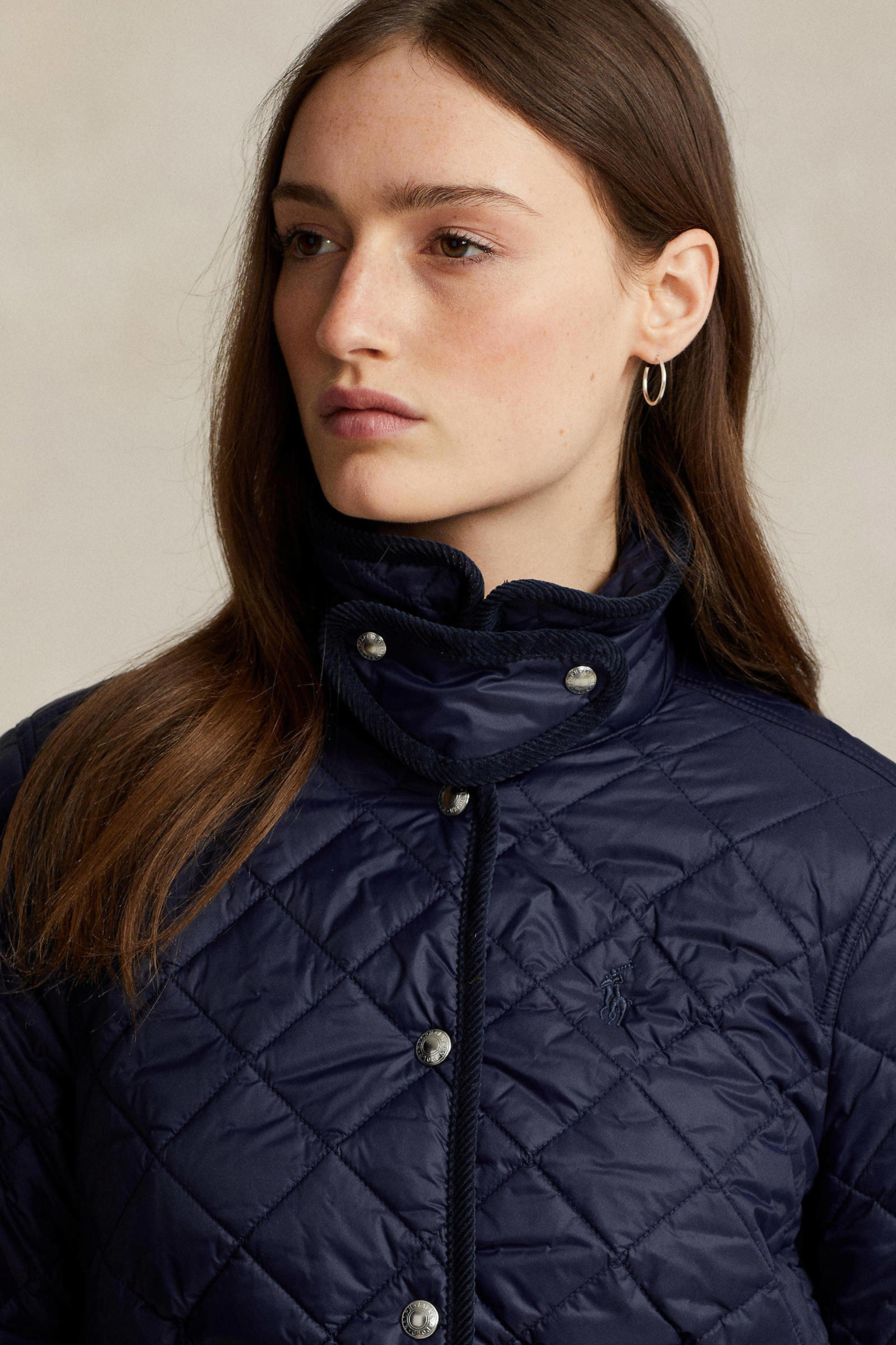 POLO Ralph Lauren quilted gewatteerde jas donkerblauw wehkamp
