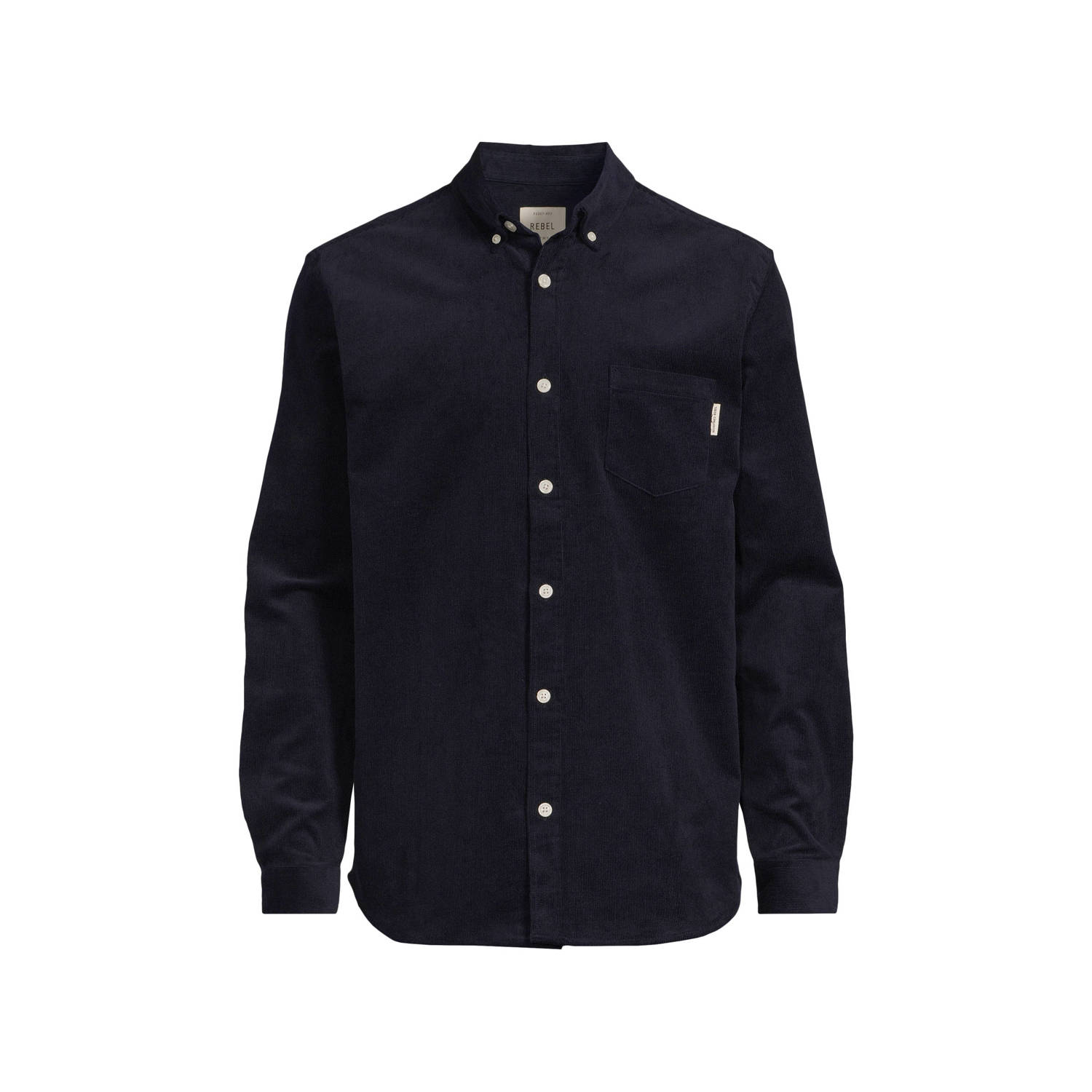 Redefined Rebel corduroy regular fit overhemd RRPark navy blazer