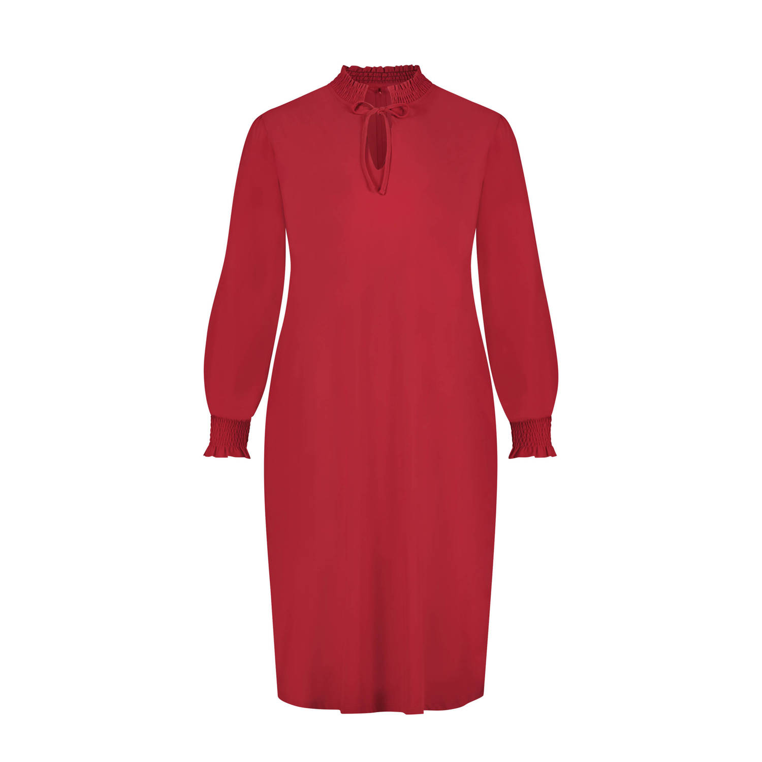 Plus Basics jurk van travelstof rood