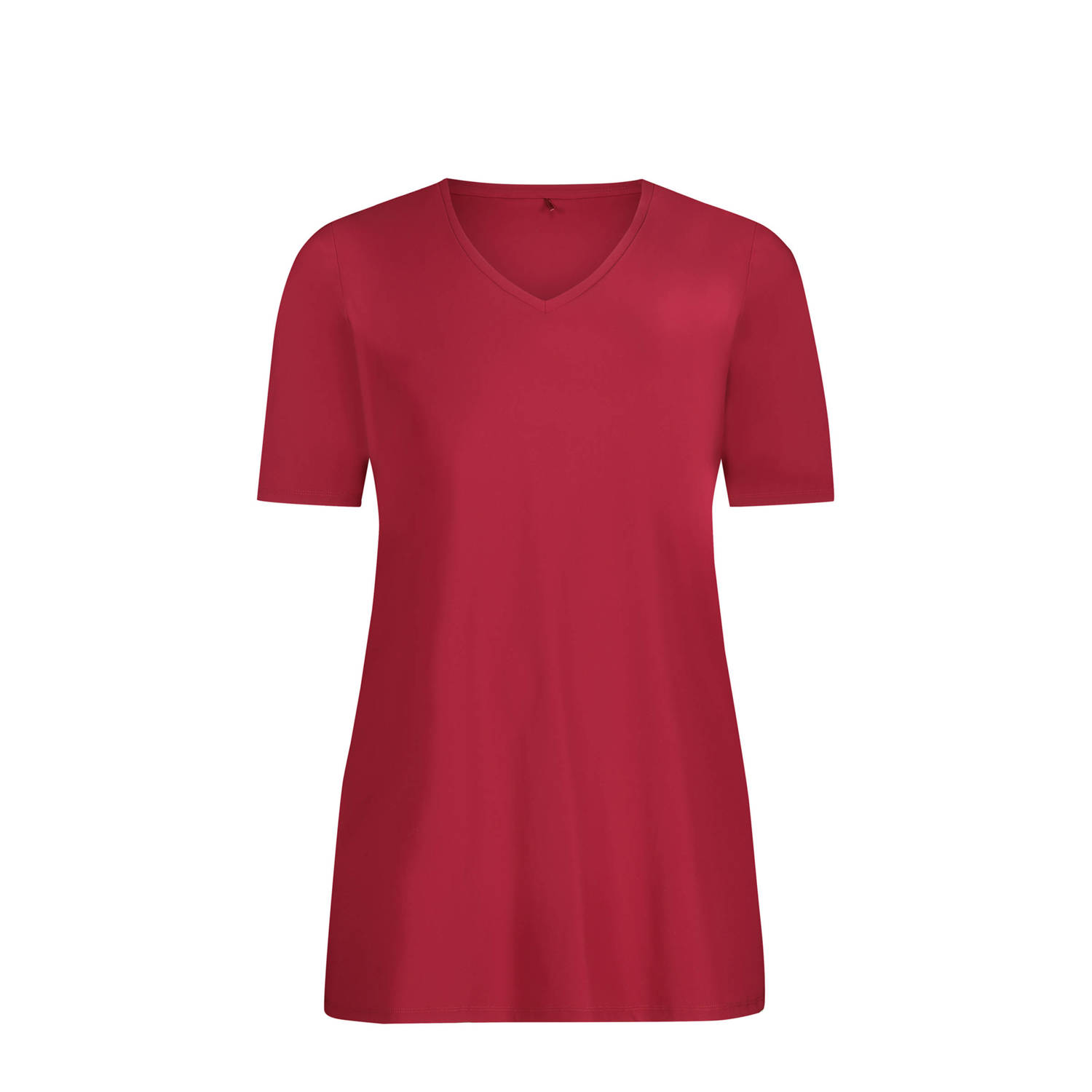 Plus Basics T-shirt van travelstof rood