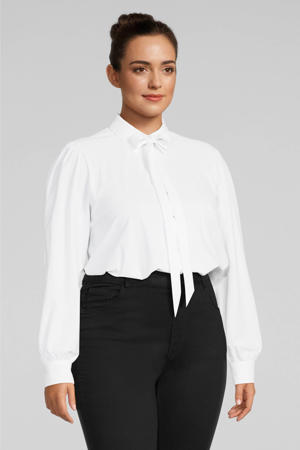 blouse van travelstof wit