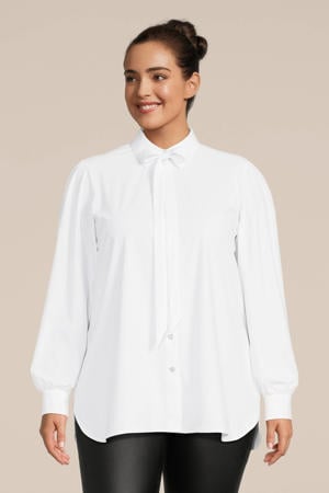 blouse van travelstof wit