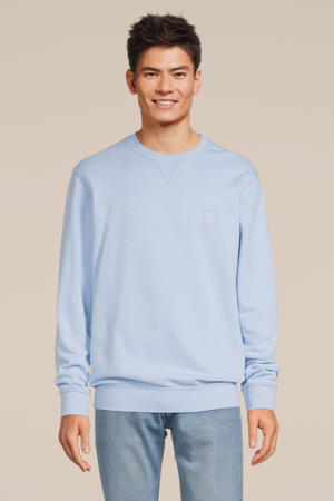 sweater met logo open blue