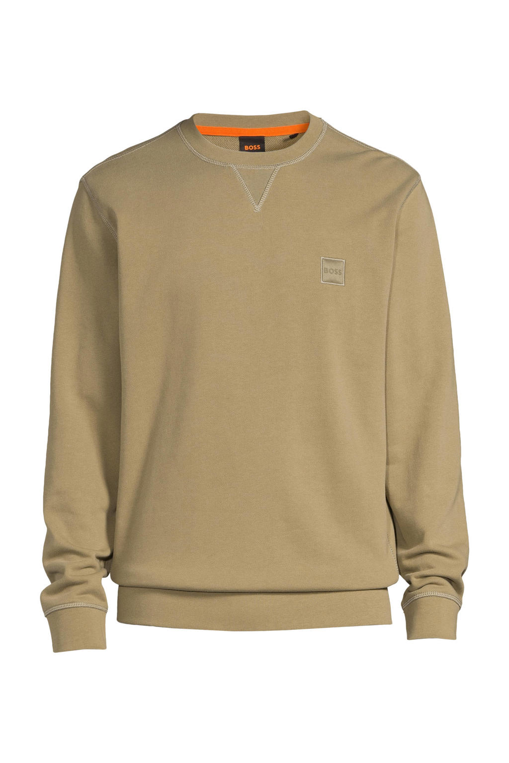 BOSS sweater met logo light/pastel green wehkamp