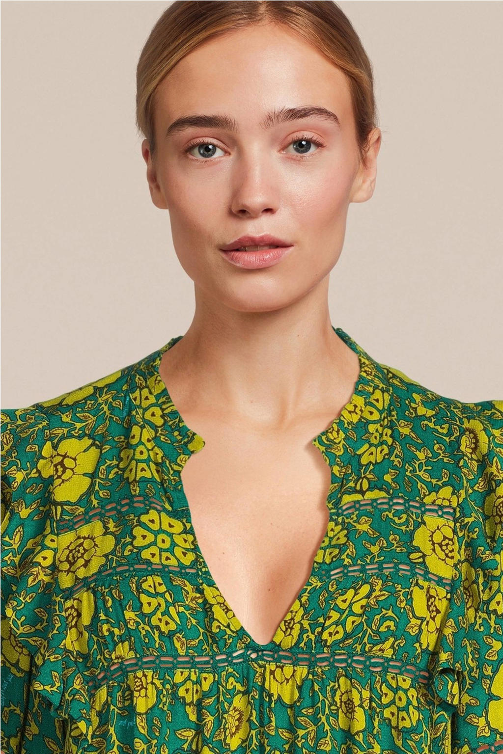 HARPER & YVE gebloemde blouse Jess groen wehkamp