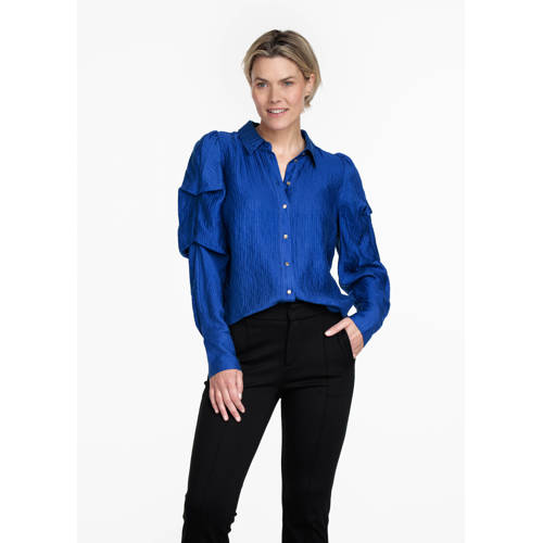 Tramontana blouse met textuur blauw