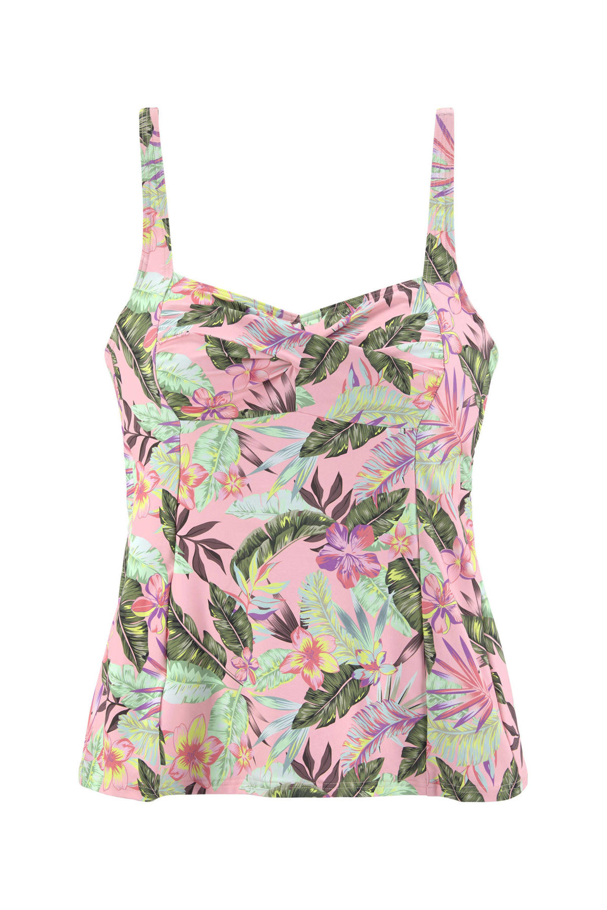 s.Oliver tankini bikinitop met beugel roze/groen