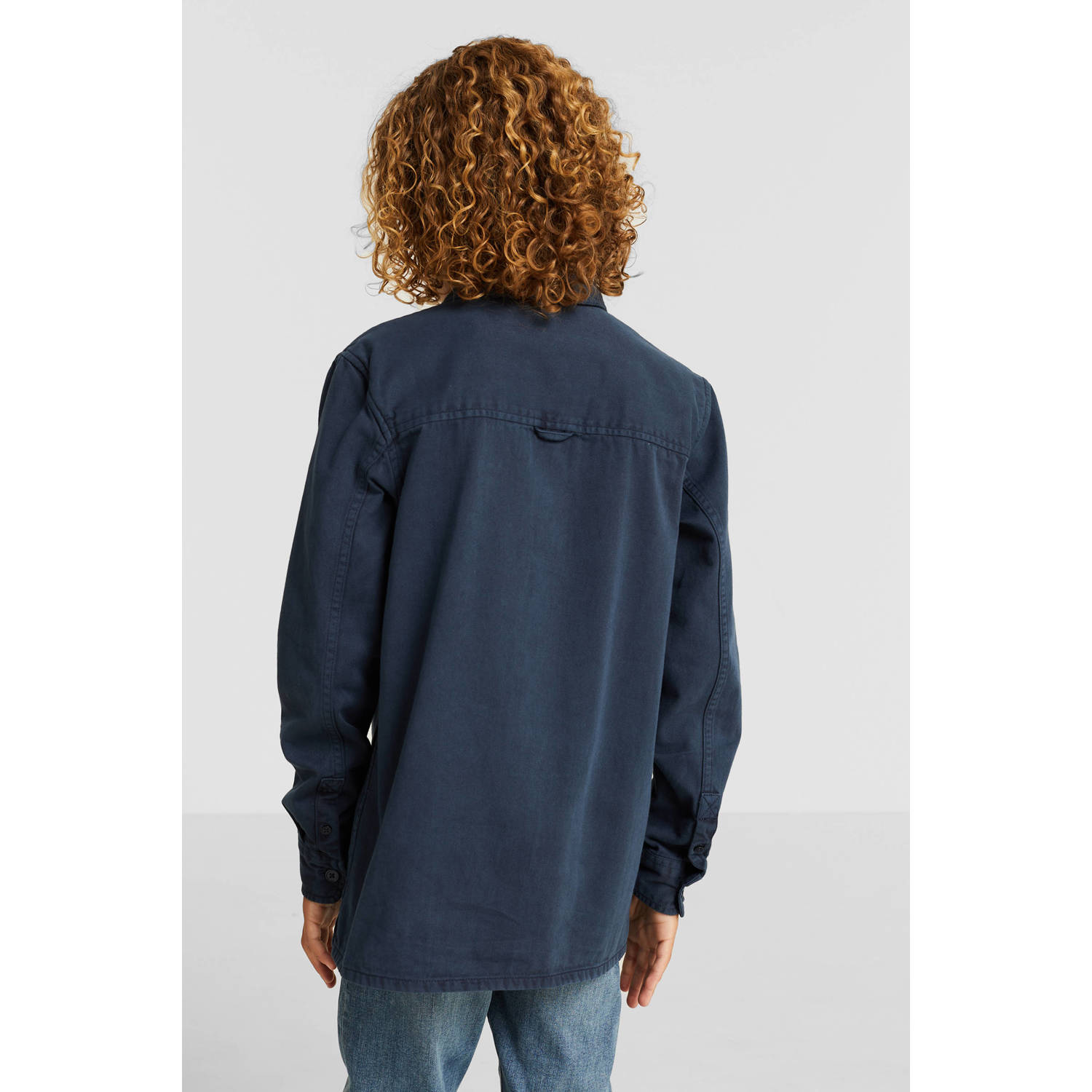 anytime twill overhemd navy