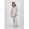 Vingino geruite high waist flared broek Sannie beige/lichtblauw/zwart