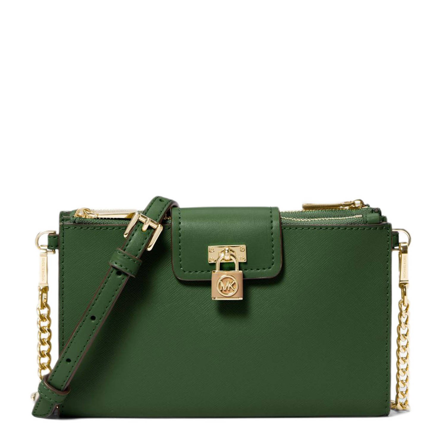 Michael Kors Ruby Small Saffiano lederen crossbody tas Green Dames