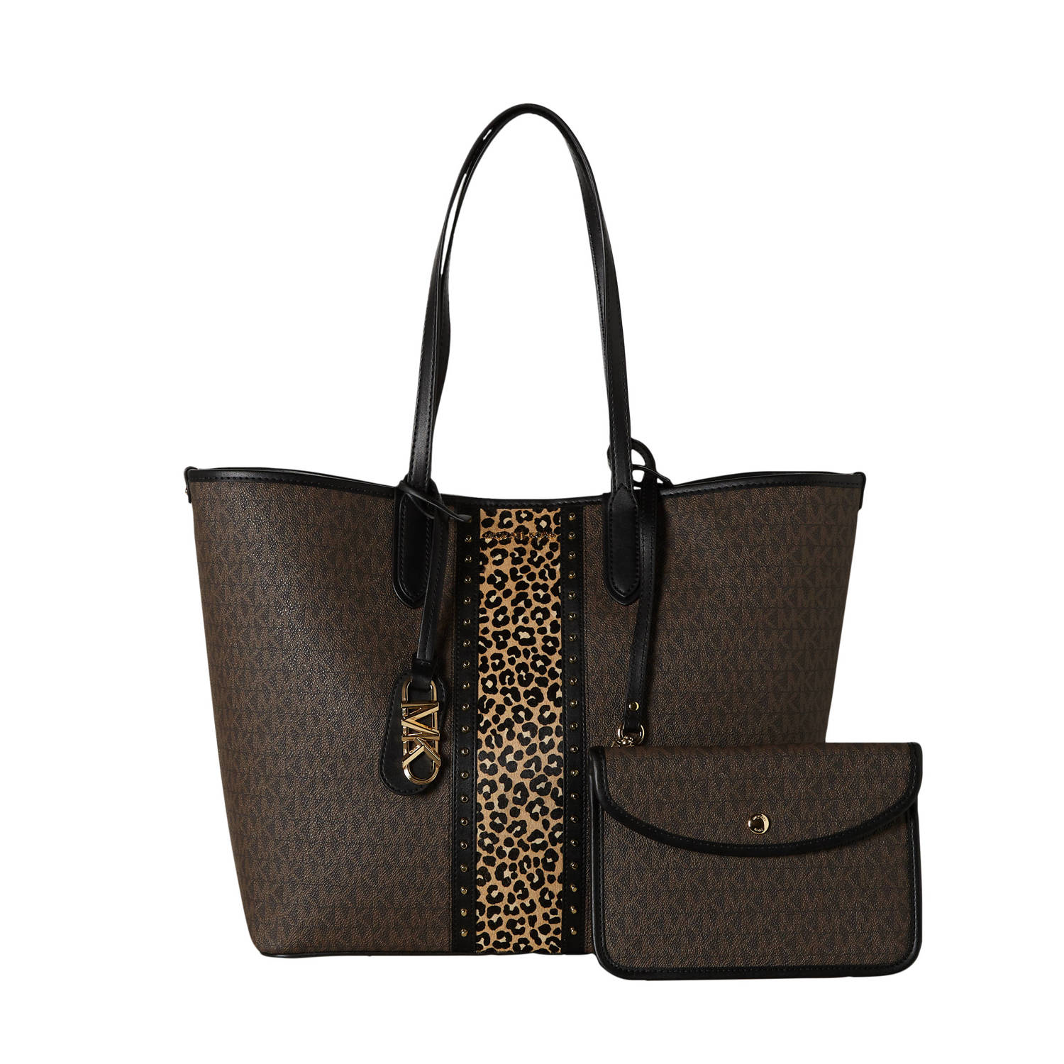 Michael Kors shopper Eliza met logo- en luipaardprint bruin