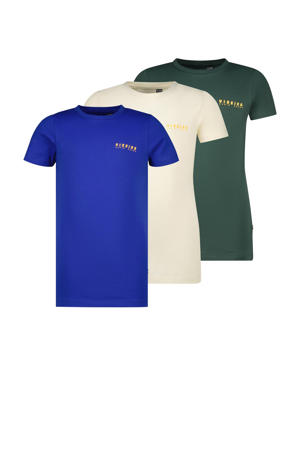 T-shirt - set van 3 blauw/wit/grijs