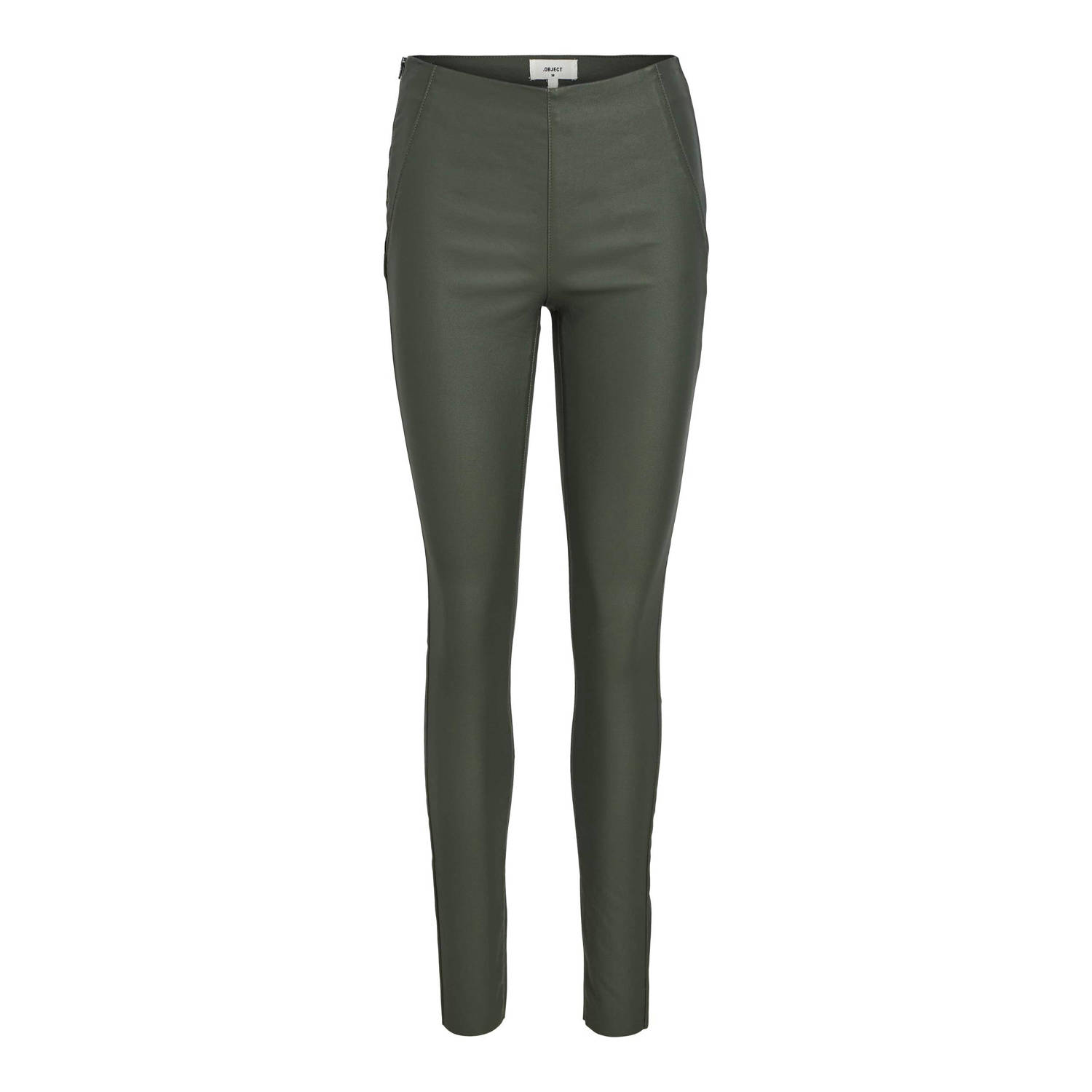 OBJECT coated legging OBJBELLE kaki