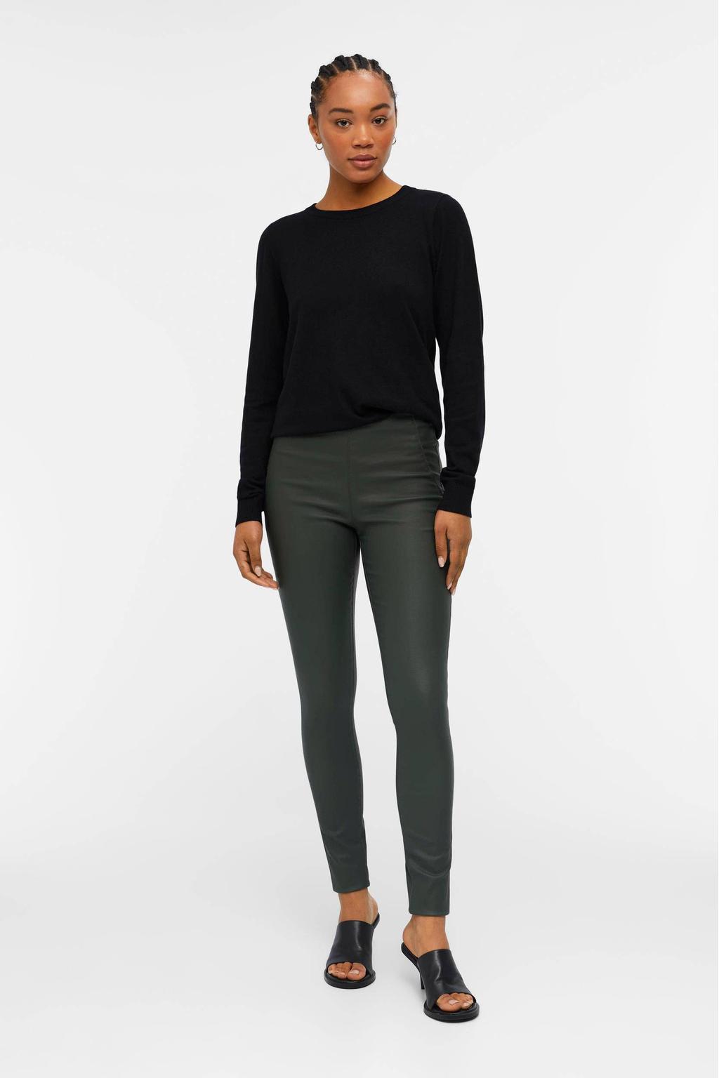 OBJECT coated legging OBJBELLE kaki