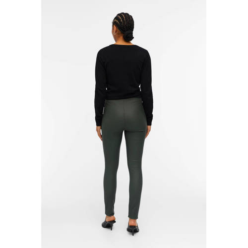 OBJECT coated legging OBJBELLE kaki afbeelding
