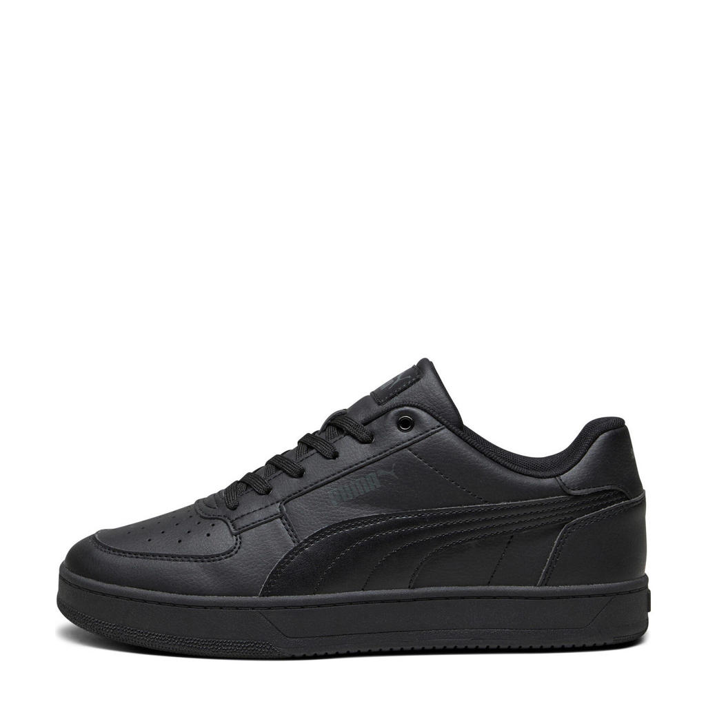 Zwarte heren Puma Caven 2.0 sneakers van imitatieleer met leren details met veters