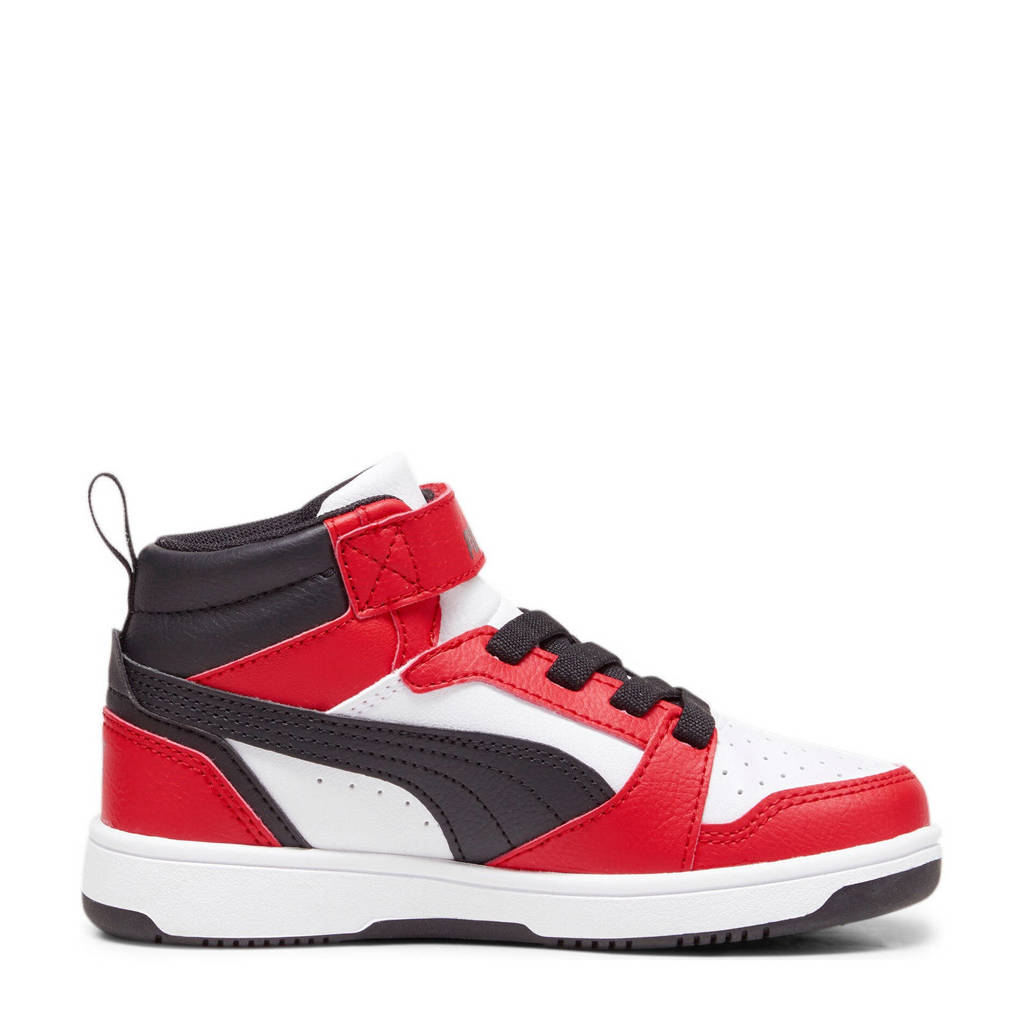 Puma Rebound V6 Mid sneakers wit/zwart/rood wehkamp