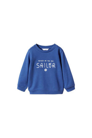 sweater met tekst hardblauw