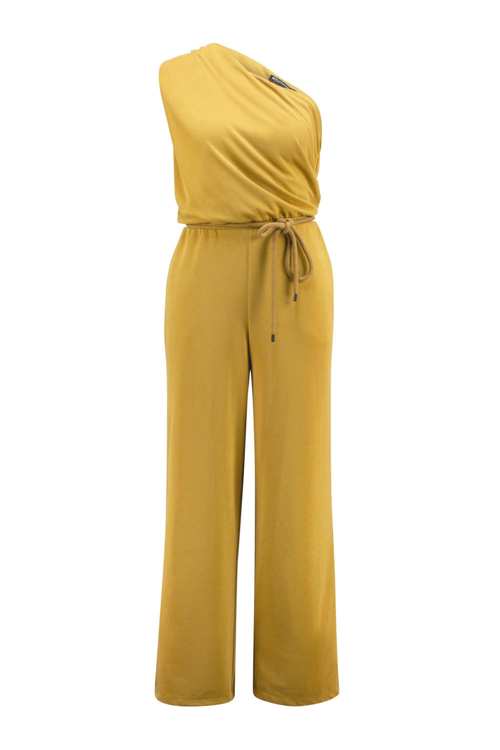 Expresso jersey jumpsuit met one shoulder okergeel wehkamp