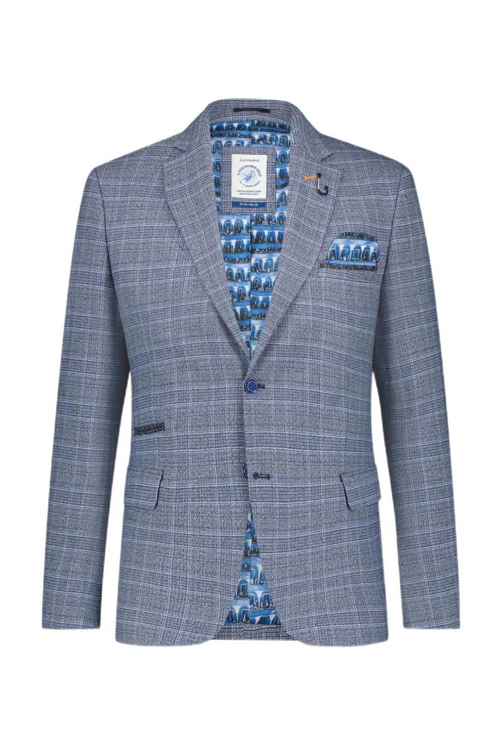 A fish named Fred geruit regular fit colbert blue | wehkamp