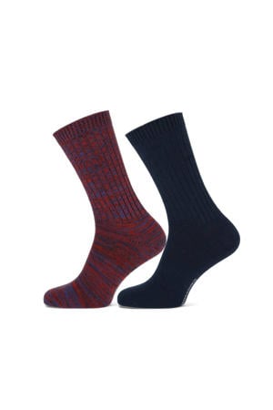 sokken Tygo - set van 2 zwart/donkerrood
