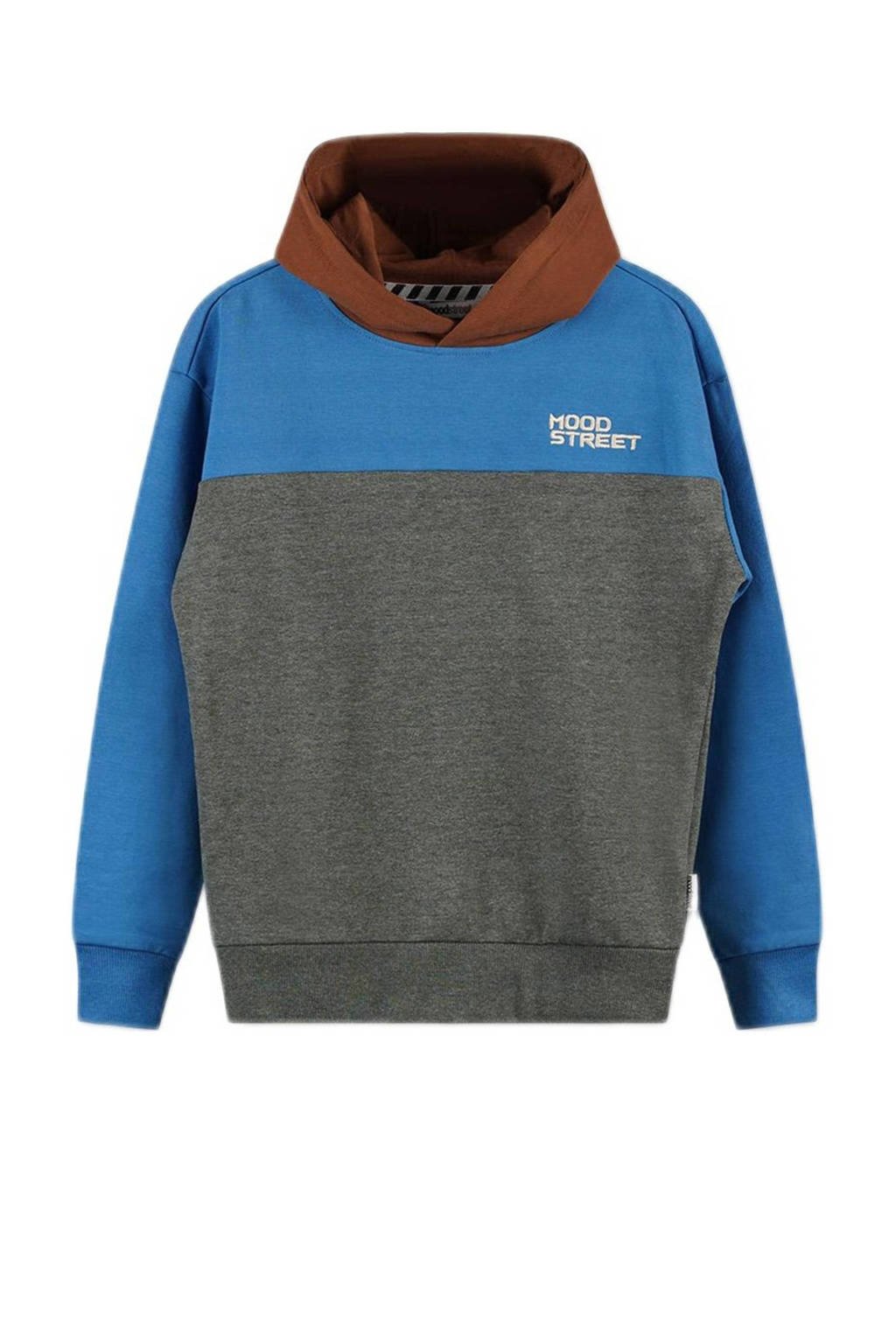 hoodie blauw/grijs/bruin