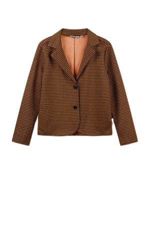 geruite blazer karamel/zwart