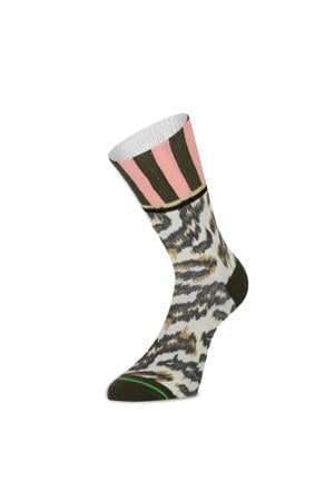 sokken Iggy beige/groen/roze
