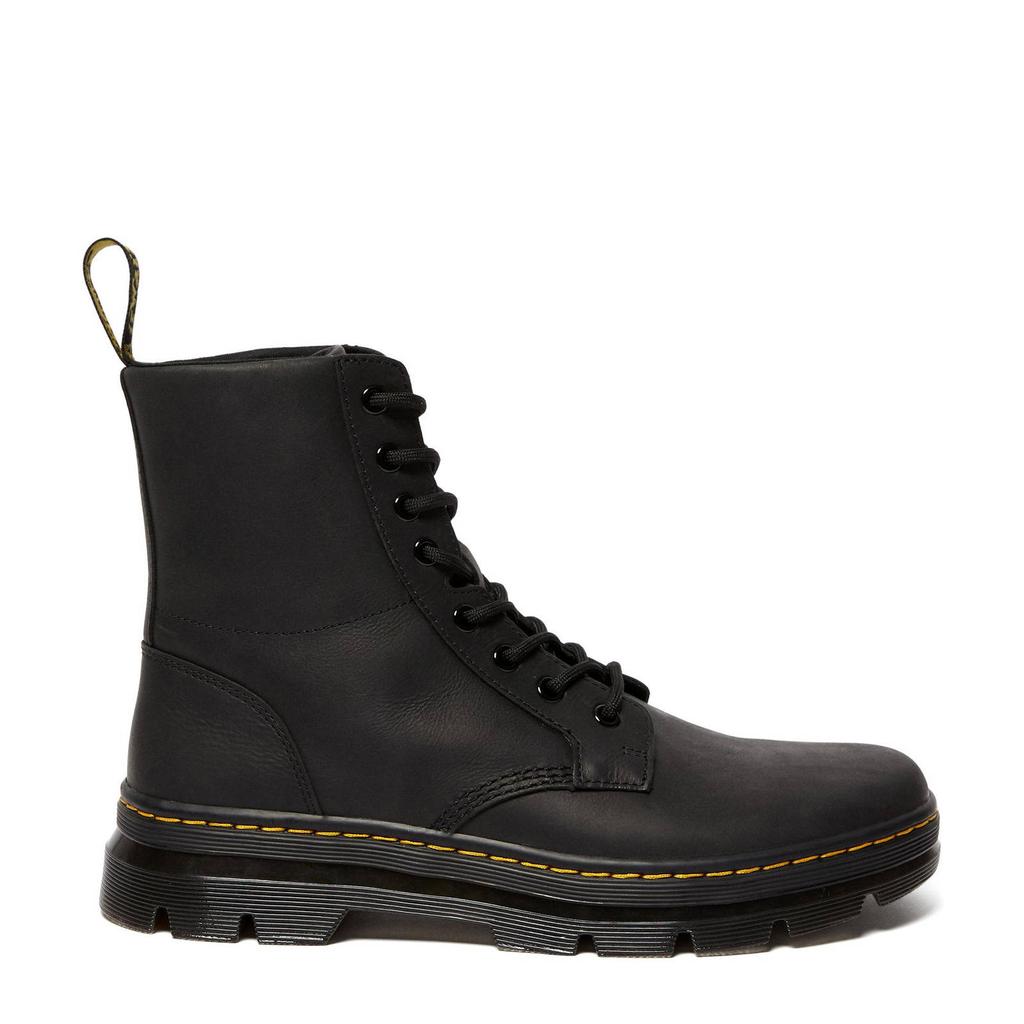 Zwarte heren Dr. Martens leren veterboots Black Wyoming
