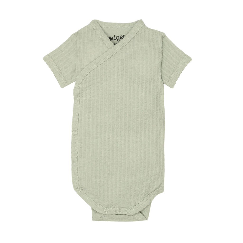 Romper met korte mouw van merinowol voor baby's - Orchidee Mauve Romper met korte mouw van merinowol voor baby's - Orchidee Mauve