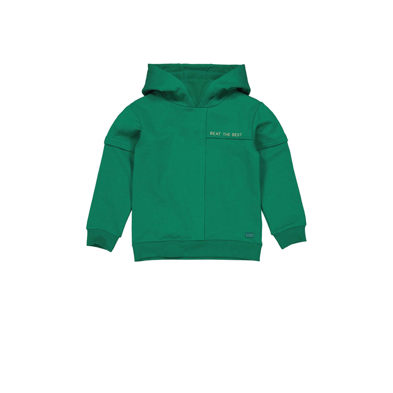 Quapi hoodie ALEXQW233 groen Sweater Jongens Katoen Capuchon Effen 134 140