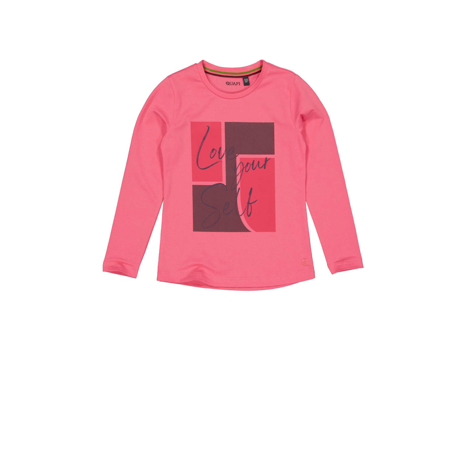 Quapi longsleeve AILEENQW233 roze Meisjes Katoen Ronde hals 110 116