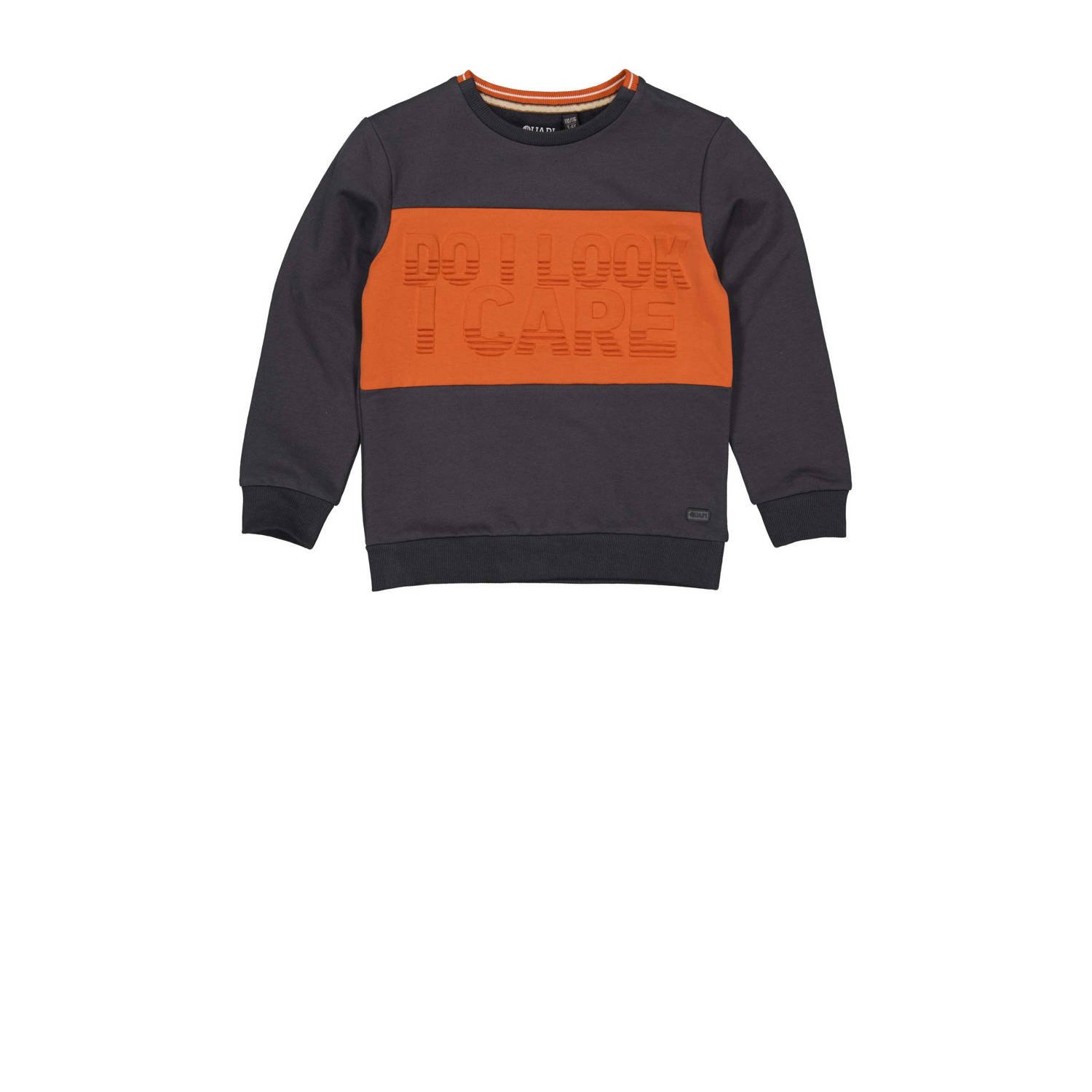 Quapi sweater ADEN antractiet oranje Grijs 104 | Sweater van