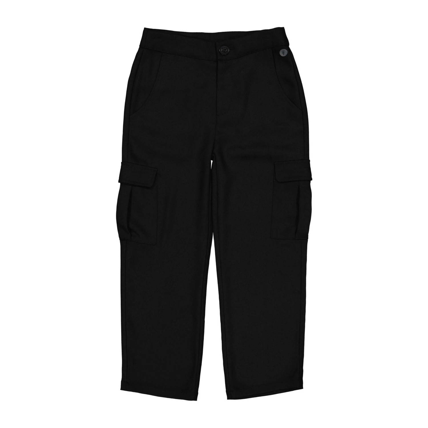 LEVV straight fit cargobroek FOSKE zwart Meisjes Polyester Effen 116