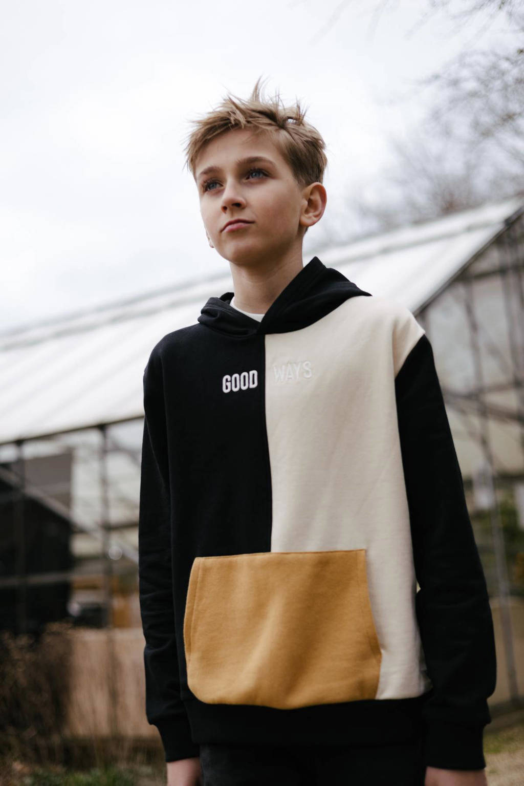 LEVV hoodie FOPPE zwart/off white/geel | wehkamp
