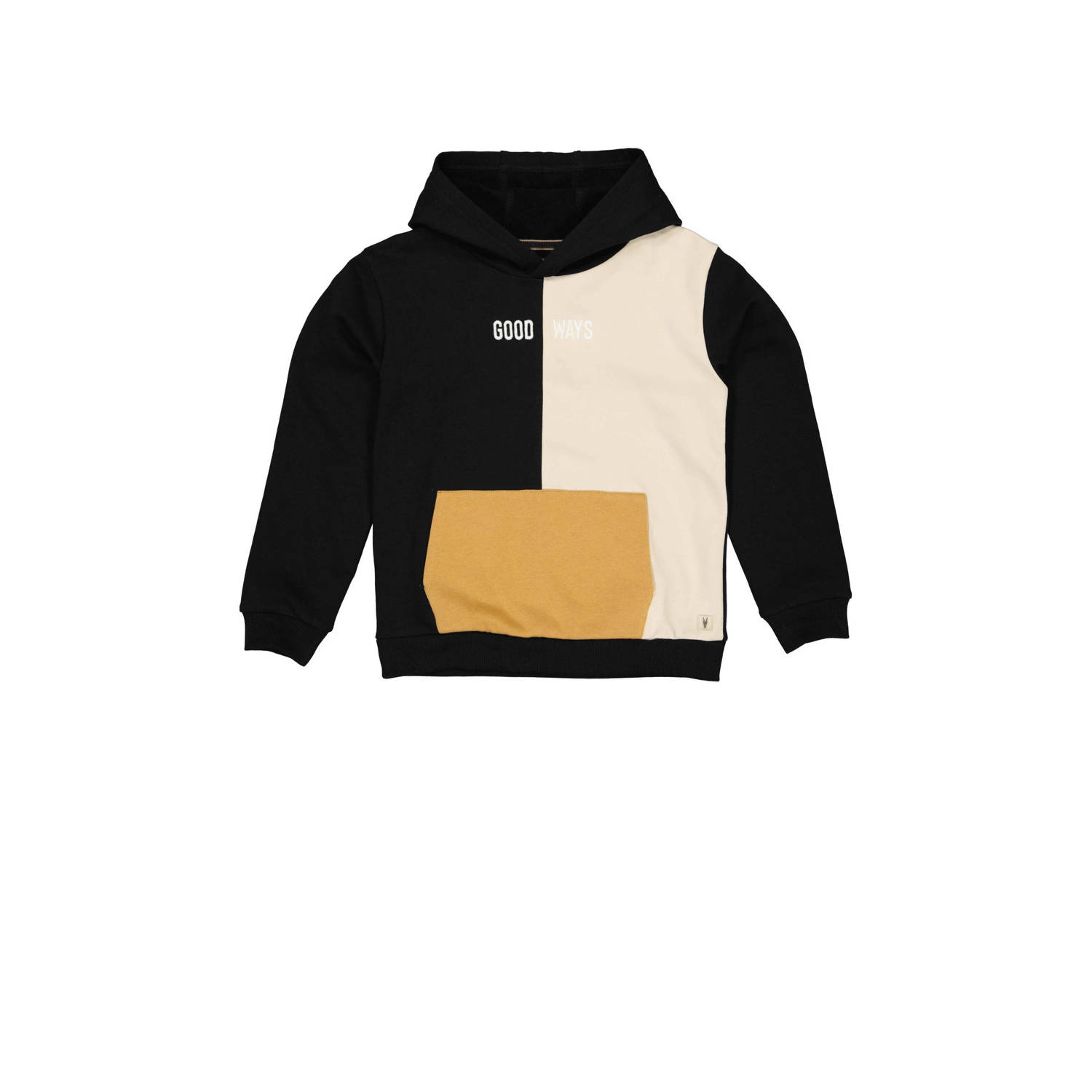 LEVV hoodie FOPPE zwart off white geel Sweater Meerkleurig 128