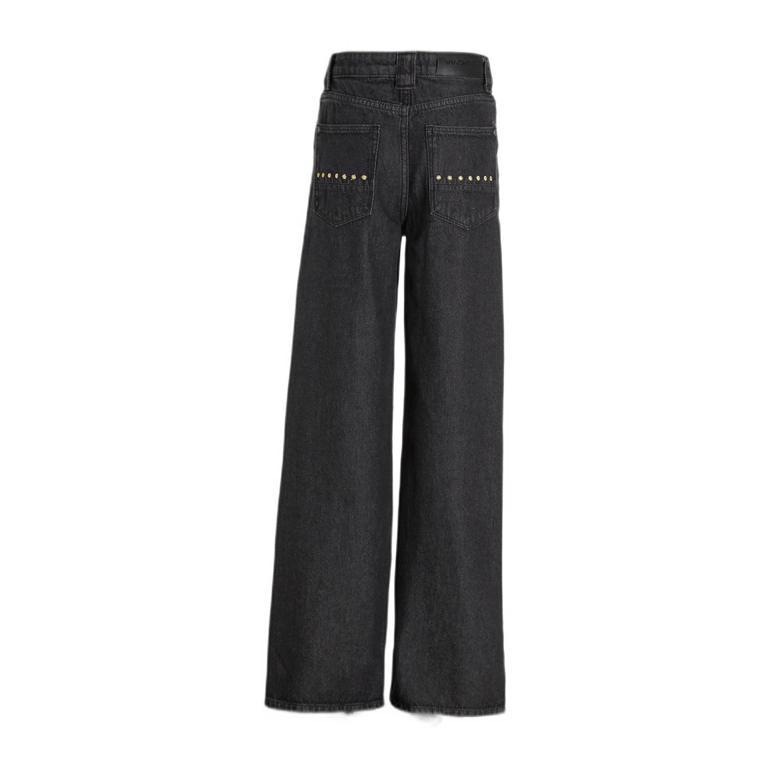 Vingino high waist loose fit jeans Cato zwart