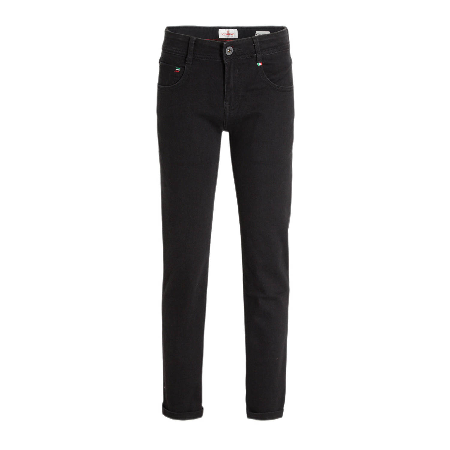 VINGINO regular fit jeans Baggio Basic black denim Zwart Jongens Katoen 104