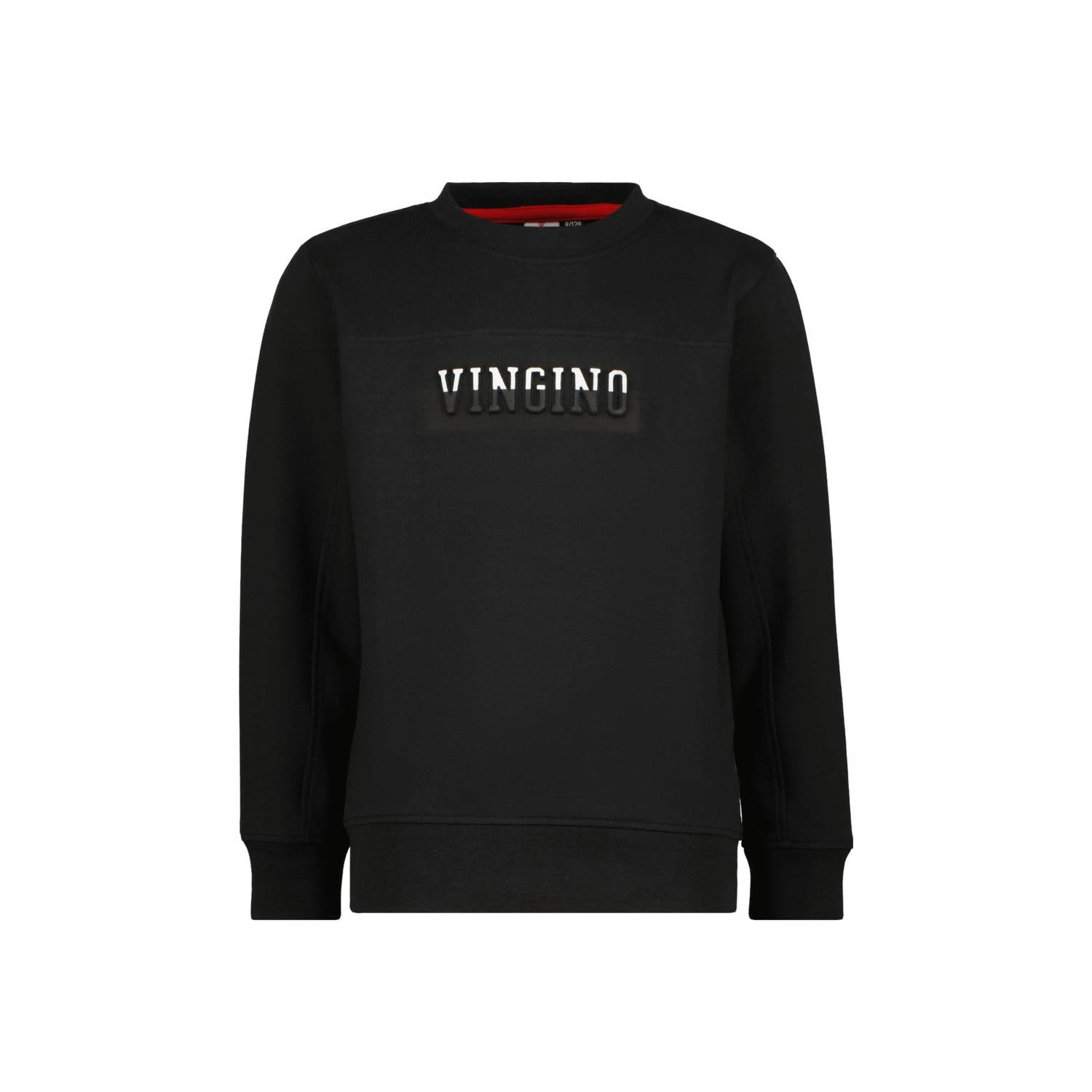 VINGINO sweater Nevohs met logo zwart Jongens Stretchkatoen Ronde hals 140