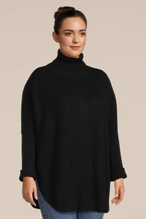 grofgebreide trui zwart