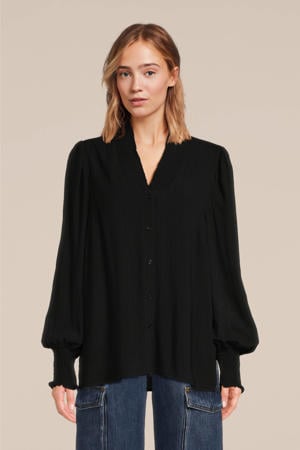 blouse FRAMBER met krijtstreep zwart