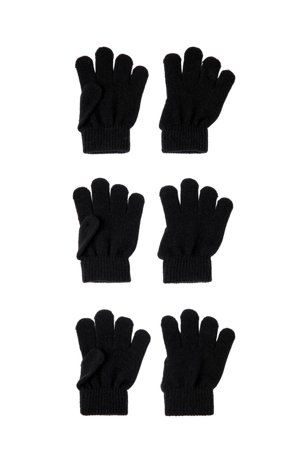 NAME IT KIDS handschoenen - zwart (set van 3)
