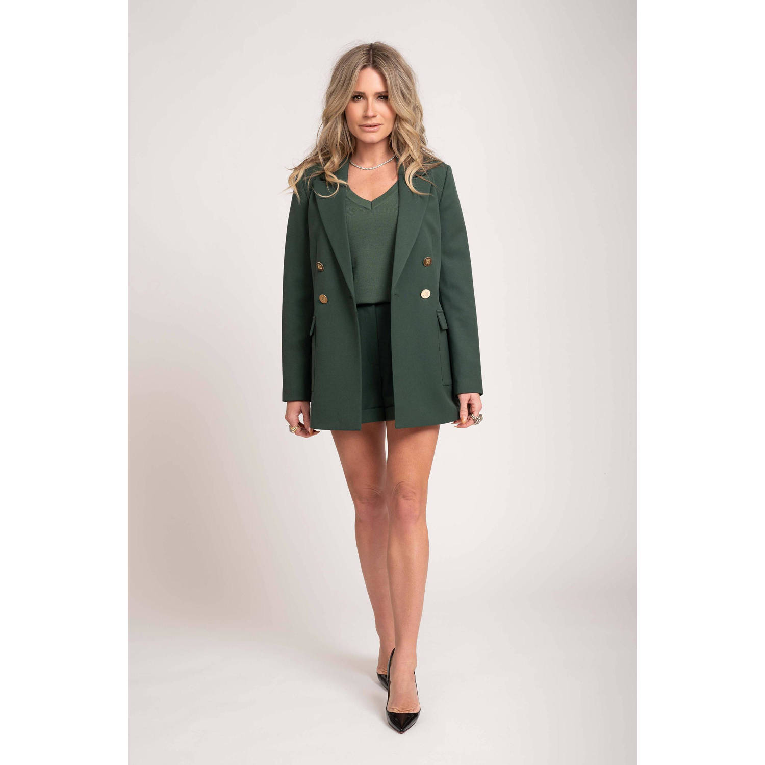 NIKKIE rechtvallende blazer Zada groen