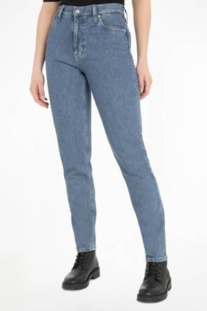 high waist skinny jeans medium blue denim