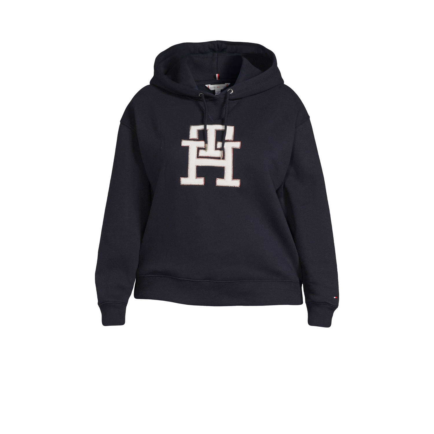 Tommy Hilfiger Curve hoodie met logo donkerblauw