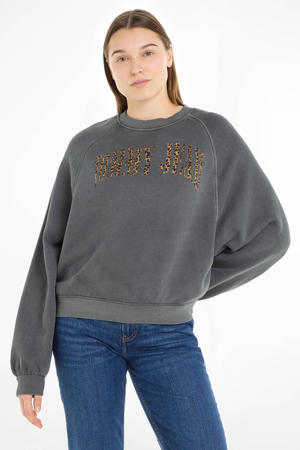 sweater met tekst grijs